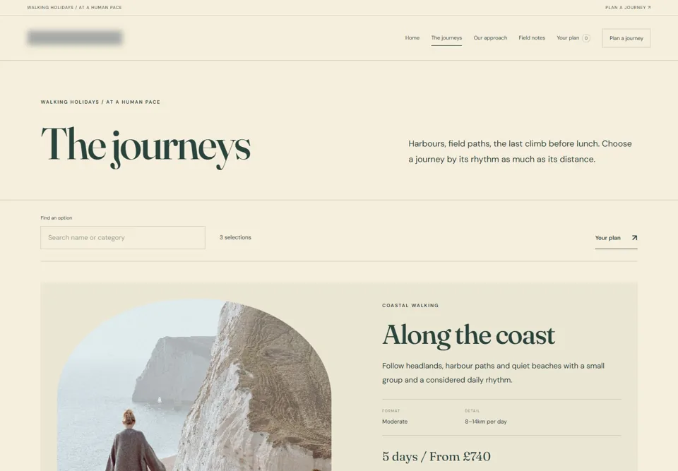 The journeys — identifying labels masked