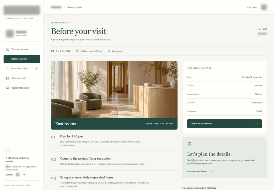Before your visit — identifying labels masked
