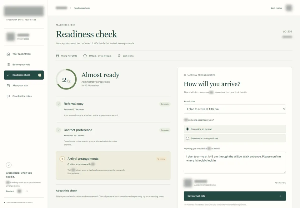 Readiness check — identifying labels masked