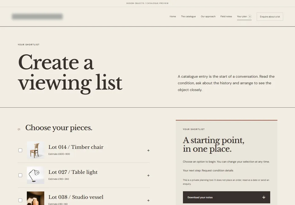 Create a viewing list — identifying labels masked
