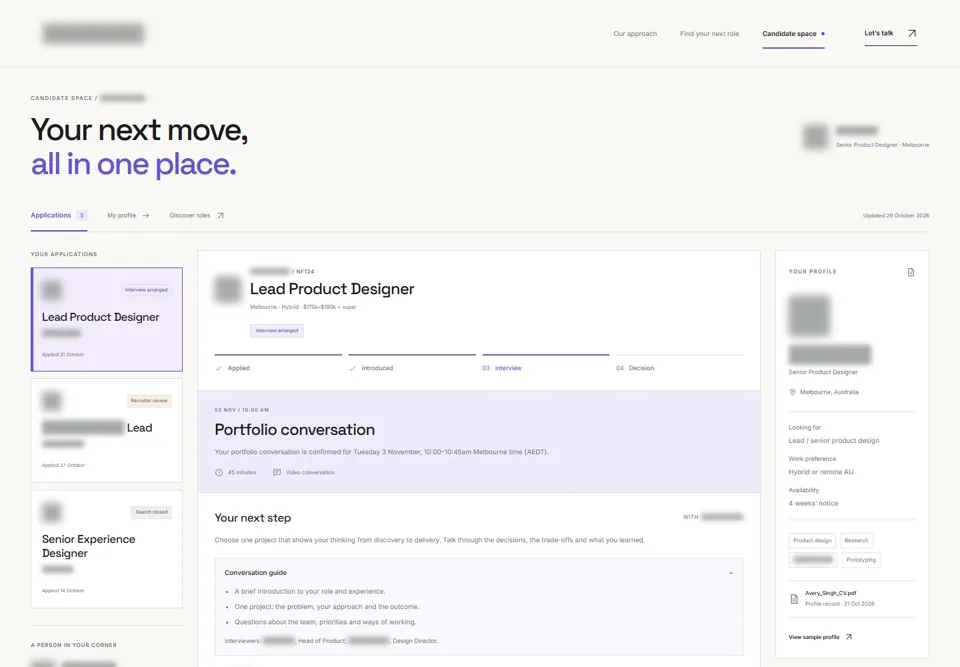 Specialist recruitment and candidate experience: Give the candidate something useful after applying.
