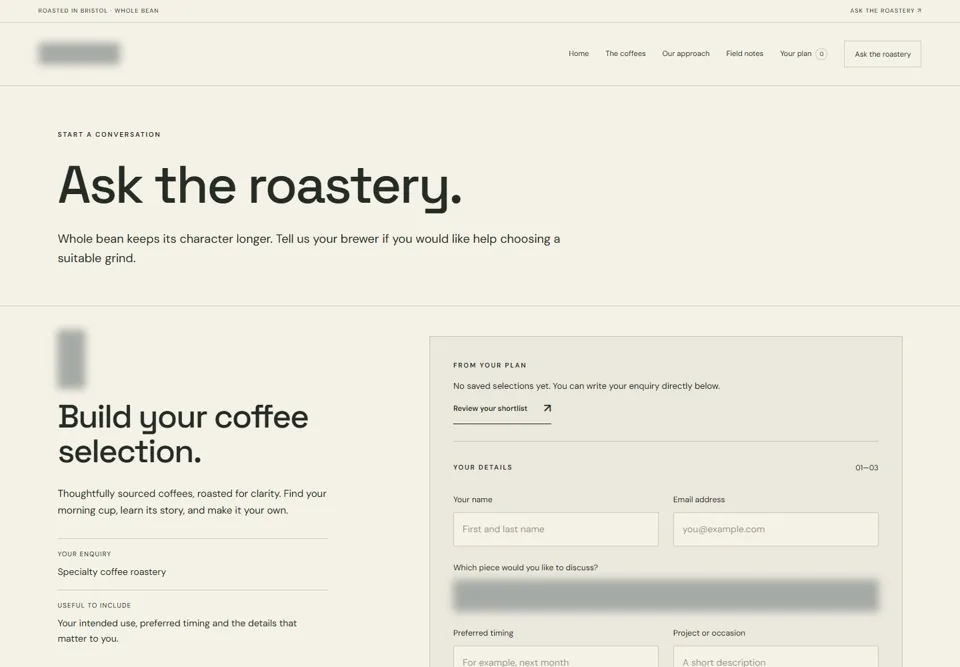 Ask the roastery — identifying labels masked