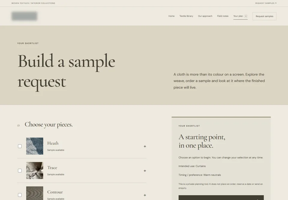 Build a sample request — identifying labels masked