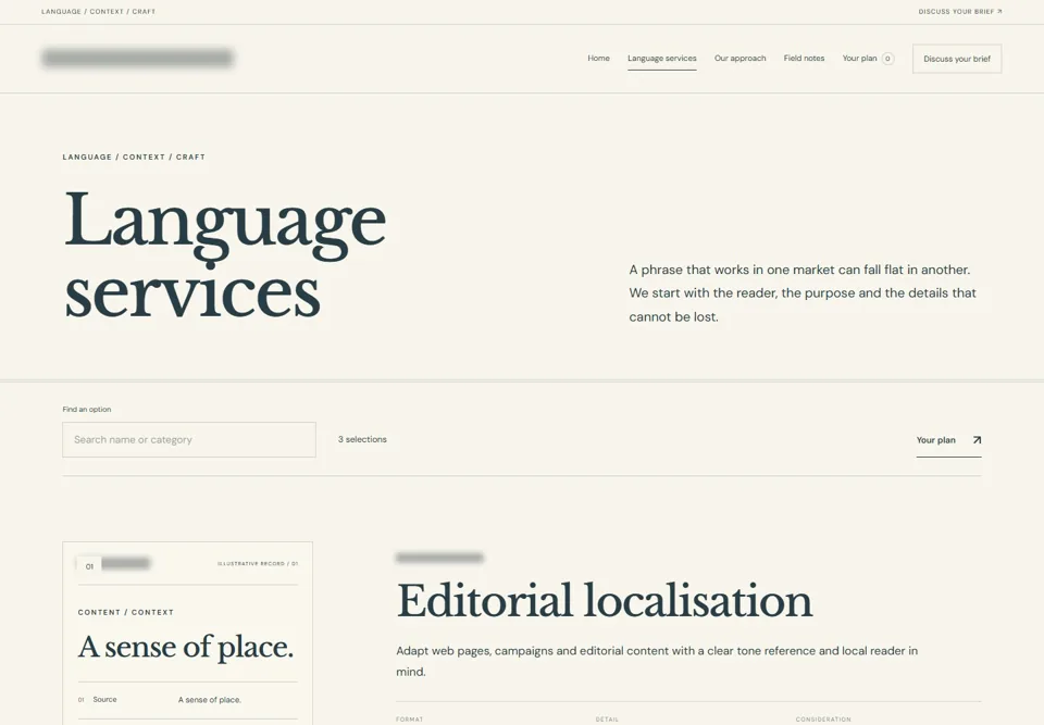 Language services — identifying labels masked