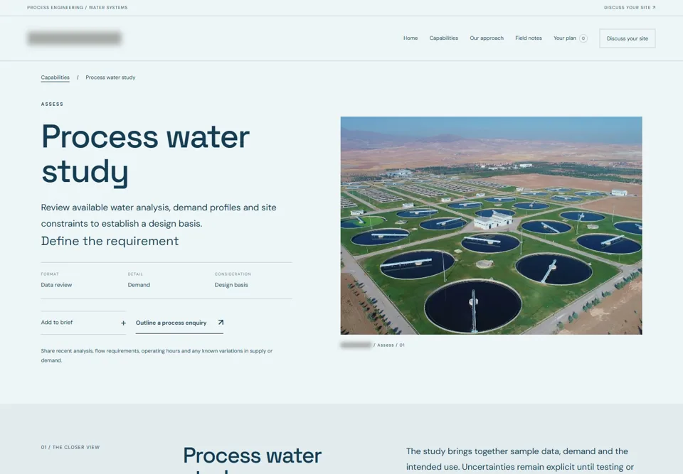 Process water study — identifying labels masked