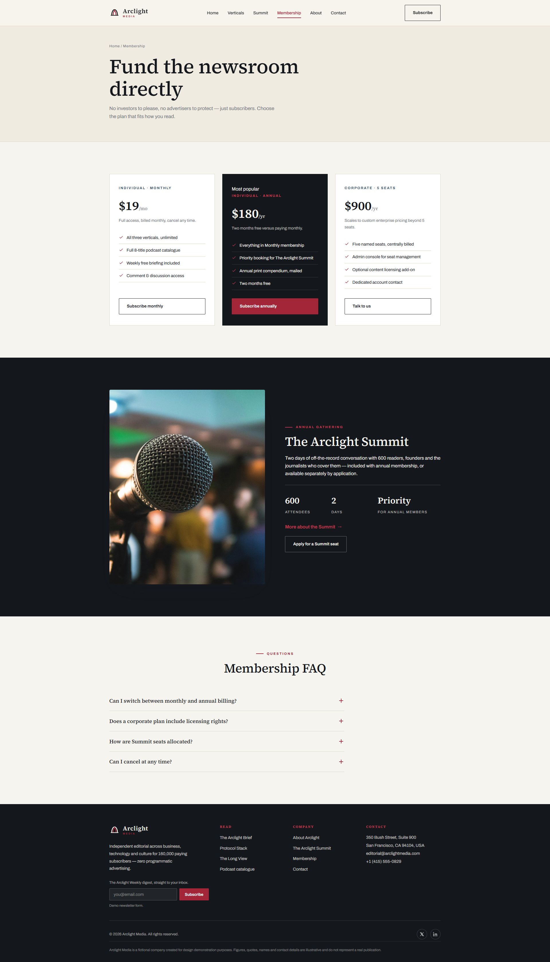 Independent Digital Publishing Website, membership page