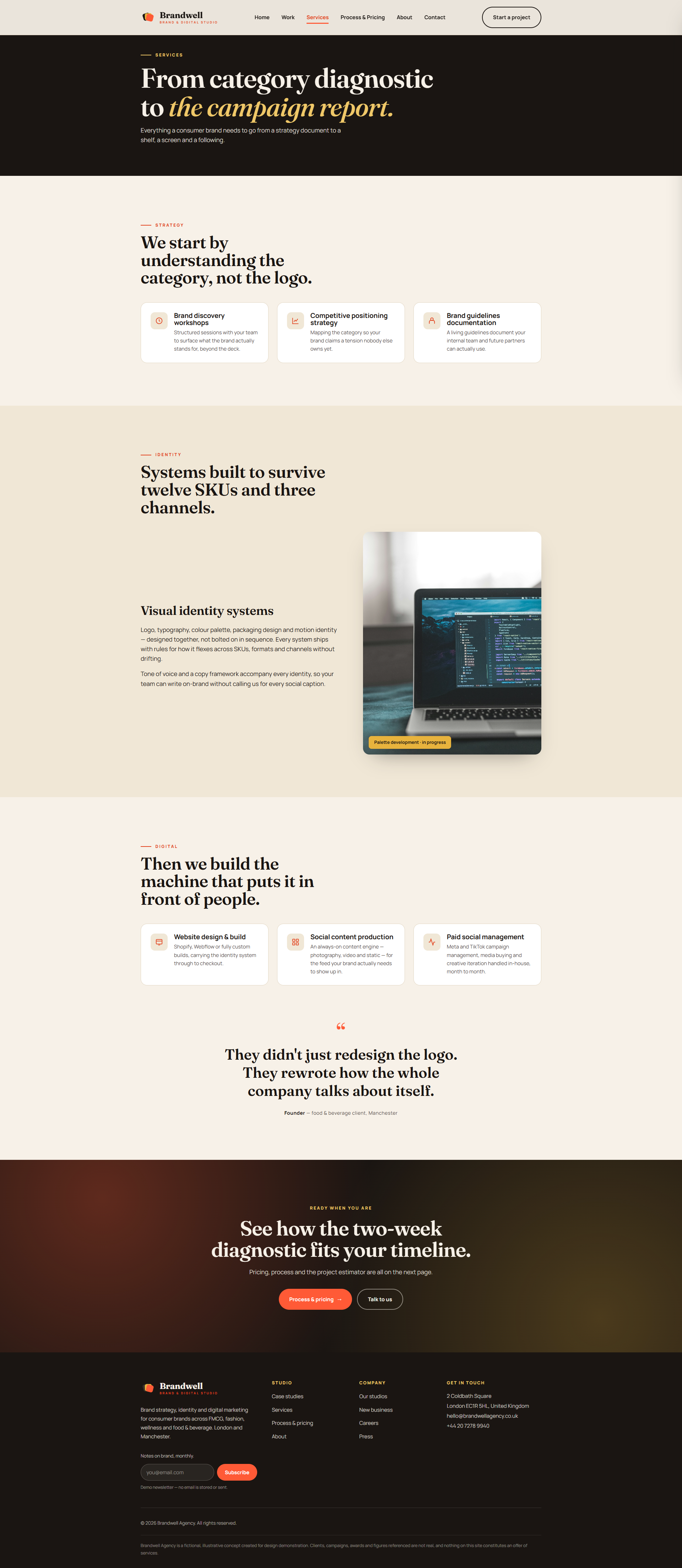 Concept build, services page