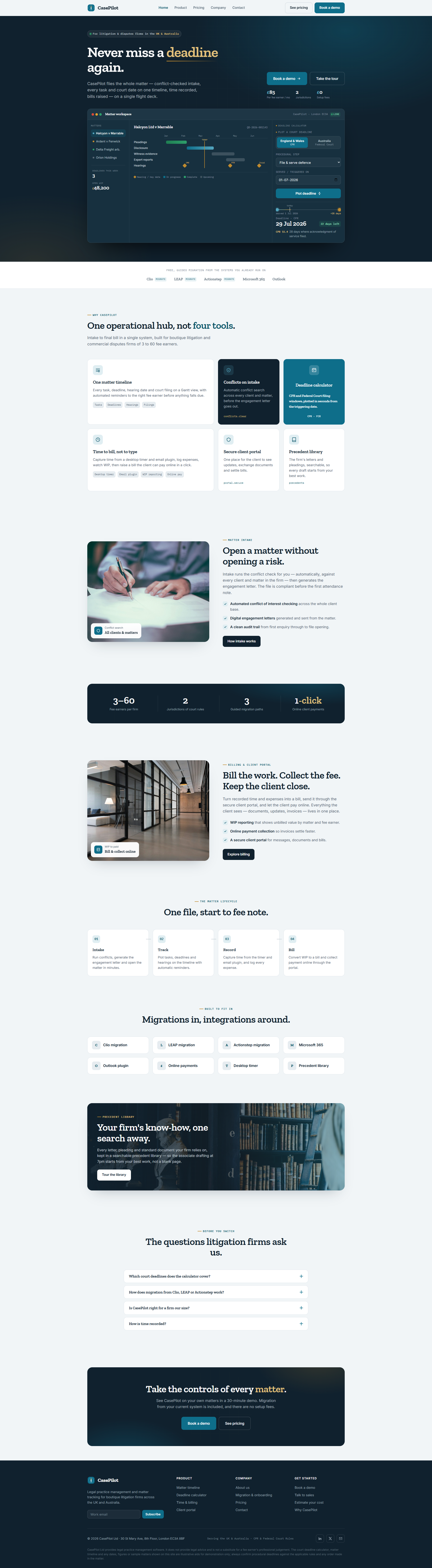 Litigation Practice Management Platform Website