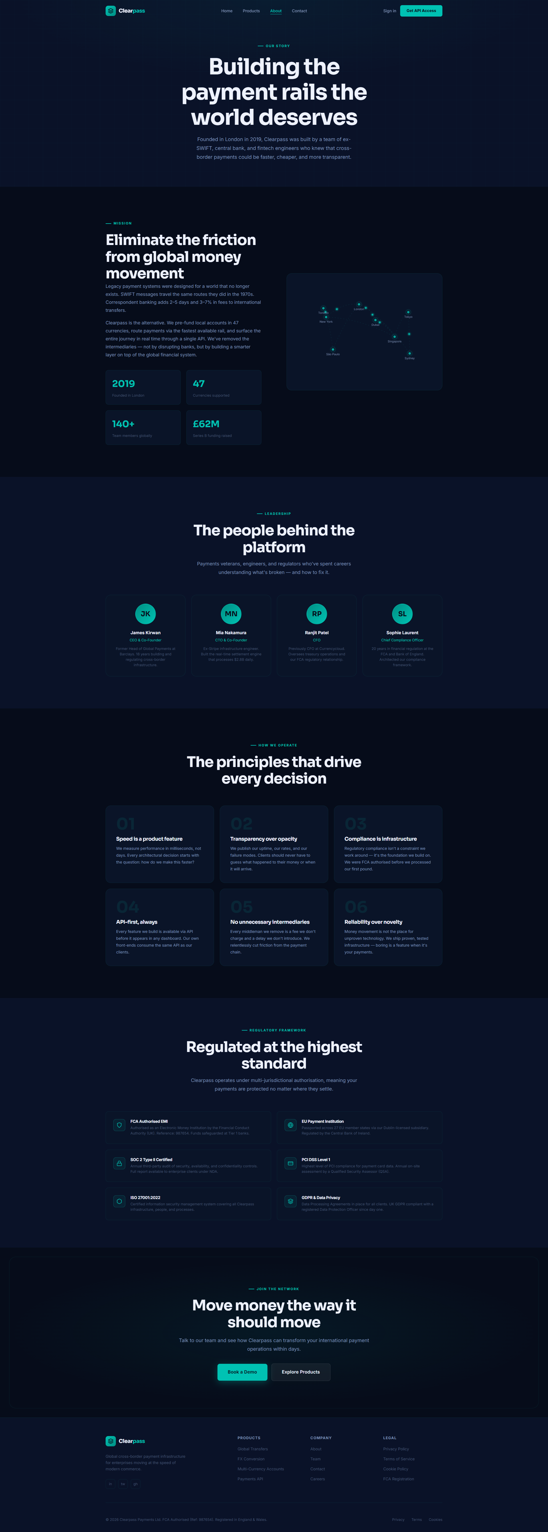 Global Cross-Border Payment Infrastructure Website, about page
