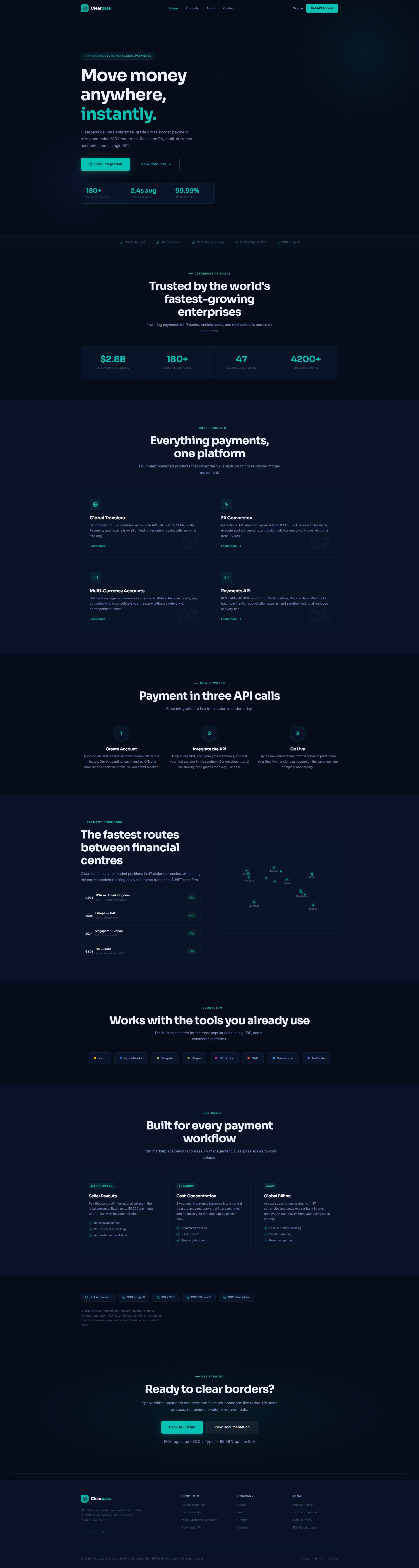Global Cross-Border Payment Infrastructure Website