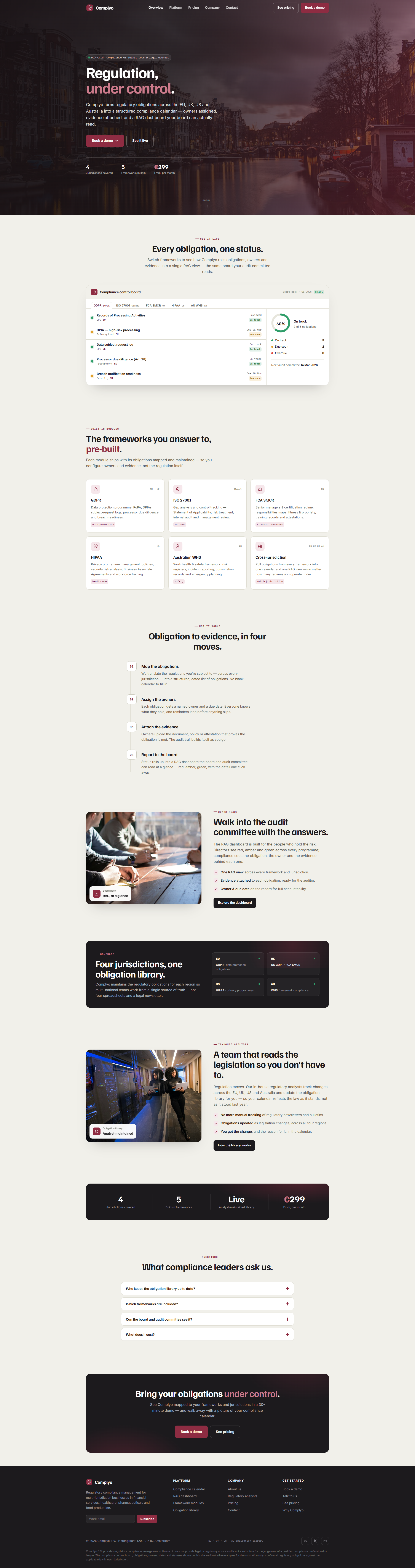 Multi-Jurisdiction Compliance Management Website