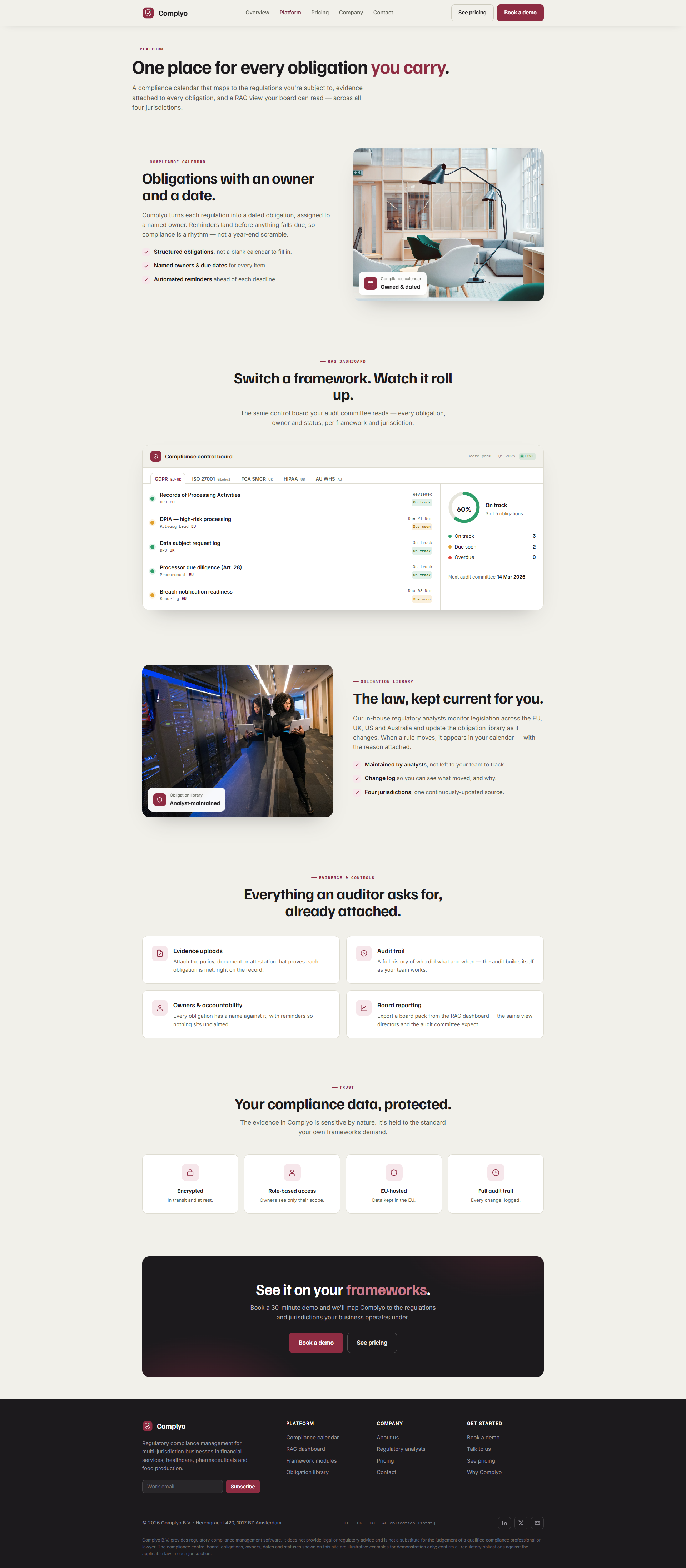 Multi-Jurisdiction Compliance Management Website, platform overview