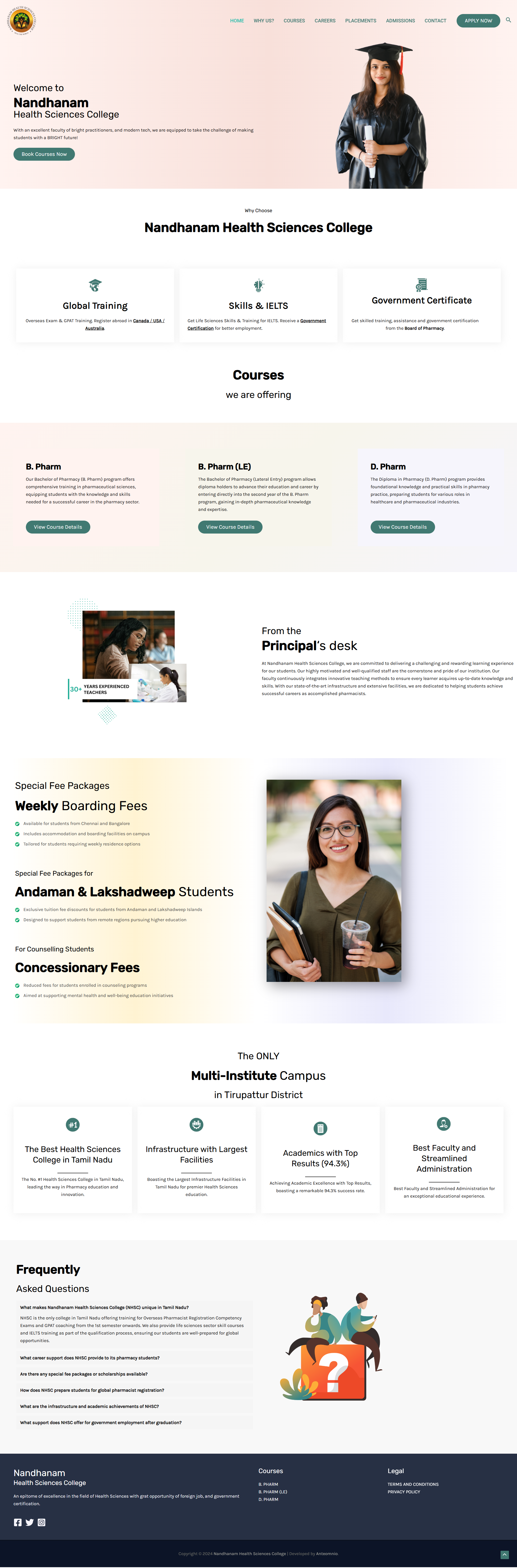 Health Sciences College Website