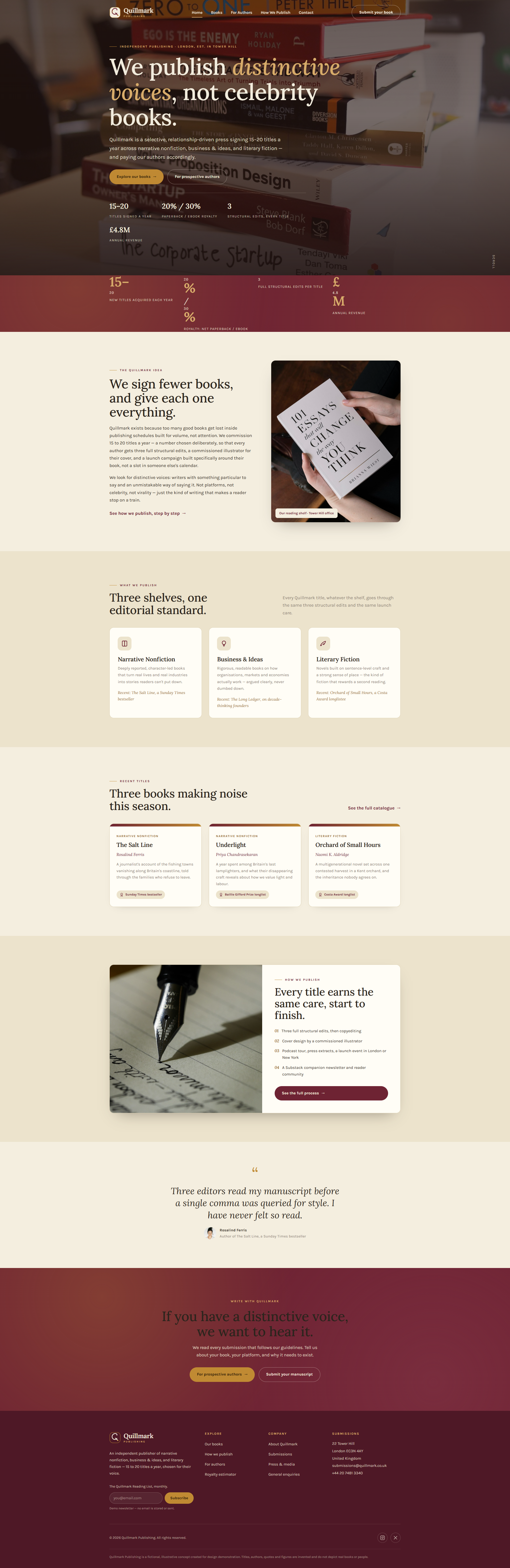 Independent Literary Publisher Website