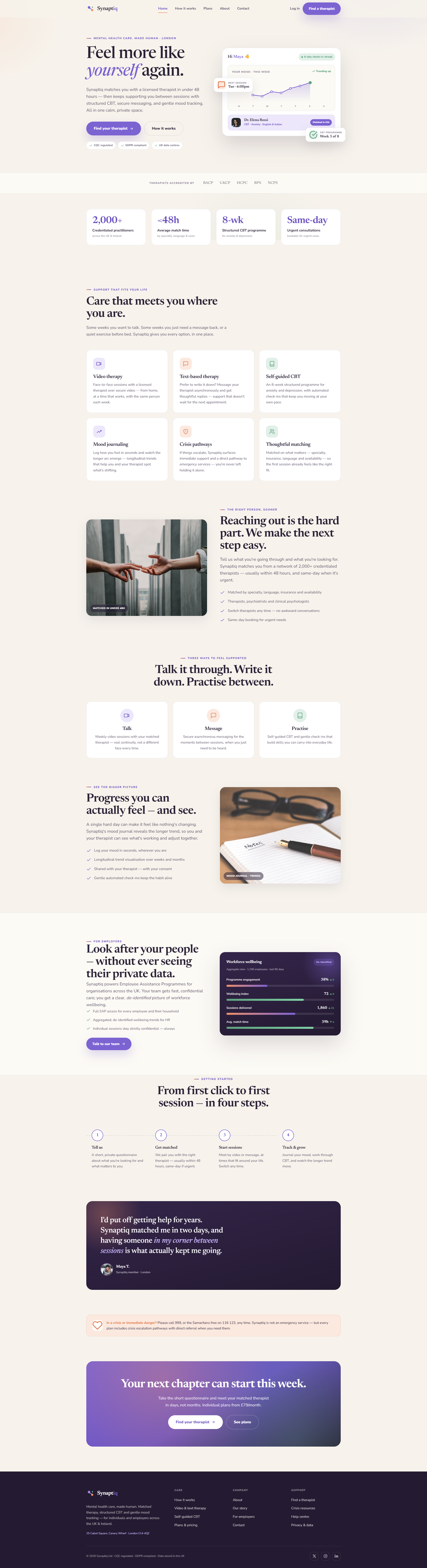 Mental Health Therapy Platform Website