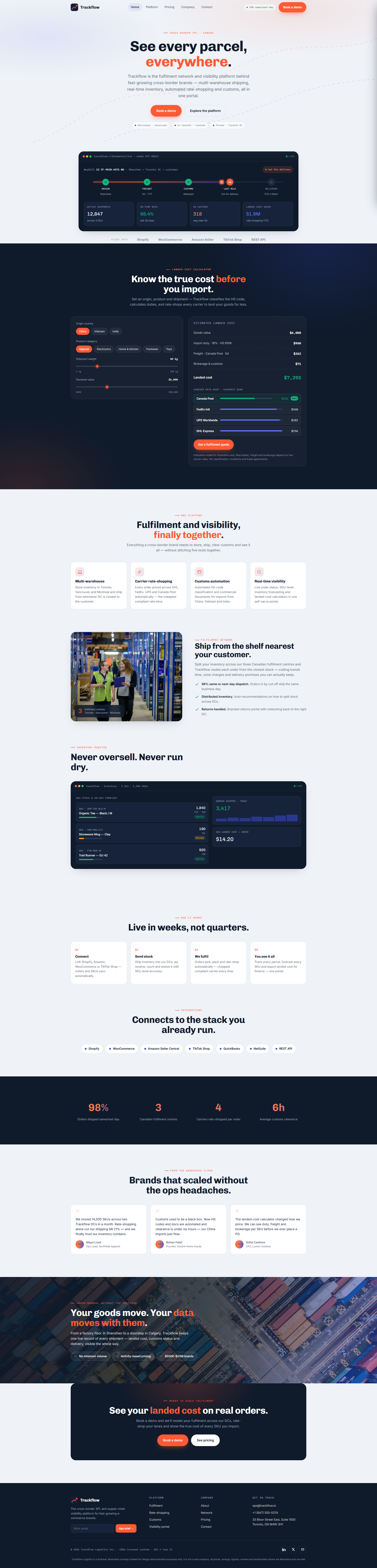 Cross-Border 3PL & Visibility Platform Website