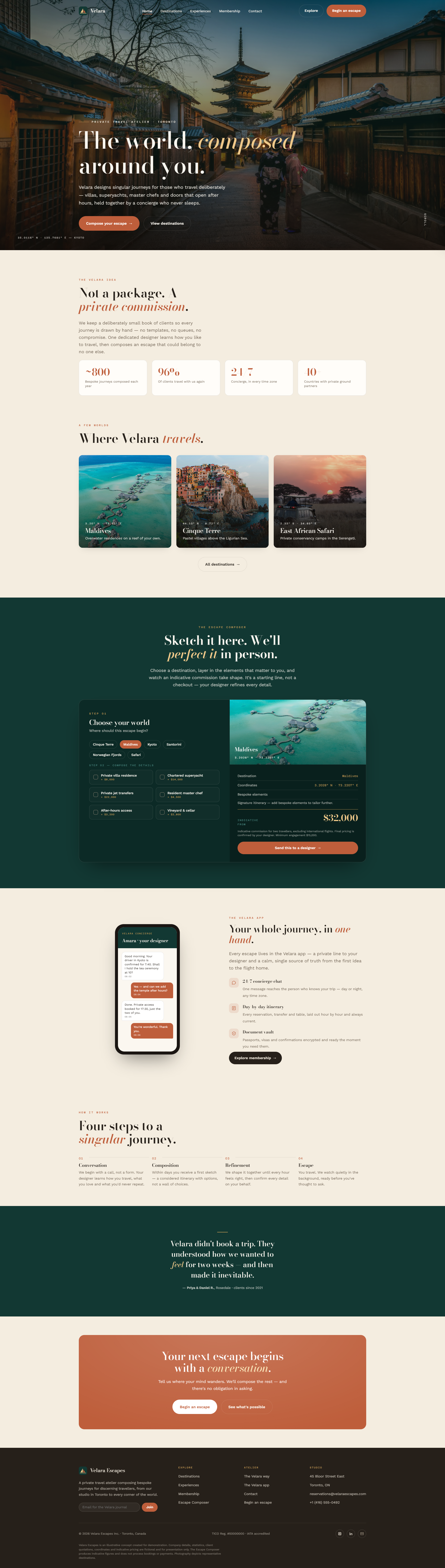 Private Travel Atelier Website